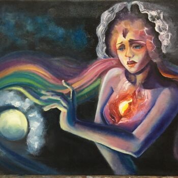 Картина под названием "«Чувства»" - Diana Zhemis, Подлинное произведение искусства, Масло