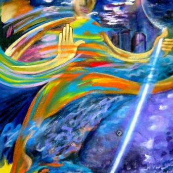 Peinture intitulée """ Neptuno"" par Diana Doctorovich, Œuvre d'art originale