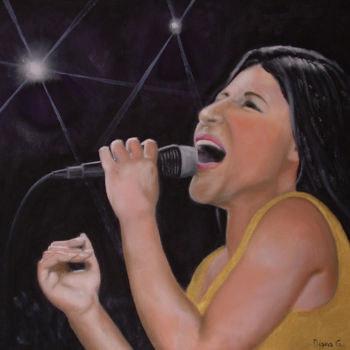 Painting titled "La Cantante" by Diana Giusto, Original Artwork, Oil