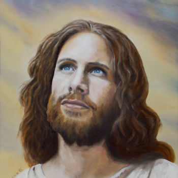Painting titled "Gesù Cristo" by Diana Giusto, Original Artwork, Oil