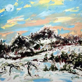 Painting titled "Winter 1" by Diana Kmit, Original Artwork, Oil