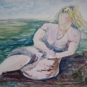 Peinture intitulée "Mermaid" par Diana Li, Œuvre d'art originale
