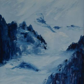 Peinture intitulée "Bule mountain and w…" par Diana Li, Œuvre d'art originale