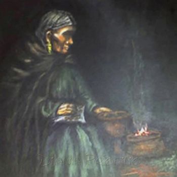 Peinture intitulée "Maria Sabina, mujer…" par Diana Profilio, Œuvre d'art originale, Autre