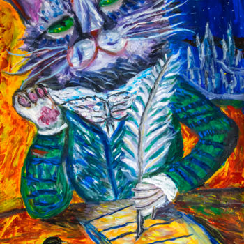 Картина под названием "Tomcat Murr" - Diana Ringo, Подлинное произведение искусства, Гуашь