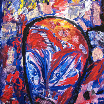 Peinture intitulée "The Face of Future" par Diana Ringo, Œuvre d'art originale, Gouache