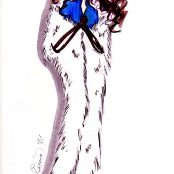 Drawing titled "Blue Luxury" by Diana Rivera, Original Artwork, Other
