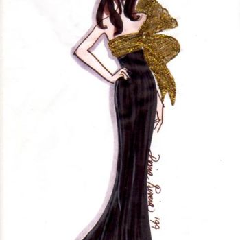 Drawing titled "Golden Elegance" by Diana Rivera, Original Artwork, Other