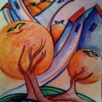 Disegno intitolato "il paese delle aran…" da Daniela Sasso, Opera d'arte originale