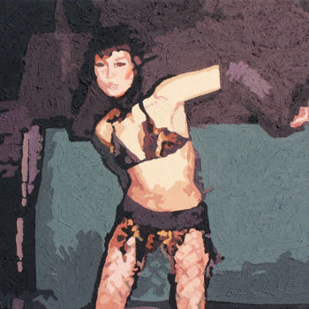 Painting titled "Techno dancer" by Diana Simek, Original Artwork, Acrylic