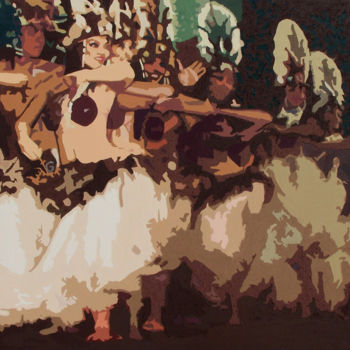 Painting titled "Hawaii dancers" by Diana Simek, Original Artwork, Acrylic