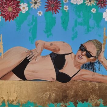 Картина под названием "FLOWERS by Miley Cy…" - Dianaskova Art, Подлинное произведение искусства, Акрил
