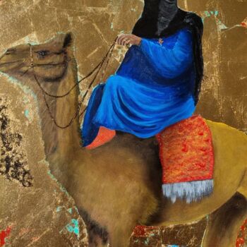 Malerei mit dem Titel "Diomaye, le Touareg" von Dianaskova Art, Original-Kunstwerk, Acryl