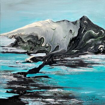 Schilderij getiteld "Le glacier" door Diane Breton, Origineel Kunstwerk, Acryl Gemonteerd op Frame voor houten brancard