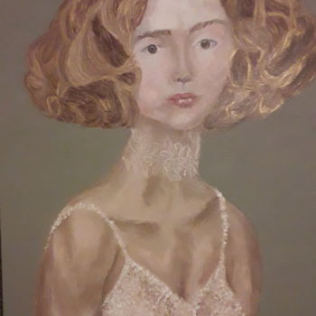 Peinture intitulée "La Dame aux cheveux…" par Diane Busso, Œuvre d'art originale, Acrylique