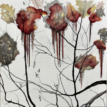 Peinture intitulée "La saison s'enfonce…" par Diane Couture, Œuvre d'art originale, Acrylique Monté sur Châssis en bois