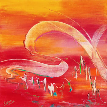 Картина под названием "130.S’ouvrir-consci…" - Diane Hubesch, Подлинное произведение искусства, Акрил Установлен на Деревянн…