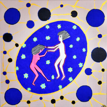 Peinture intitulée "Les Rockers disco" par Diane.Lb, Œuvre d'art originale, Acrylique Monté sur Châssis en bois