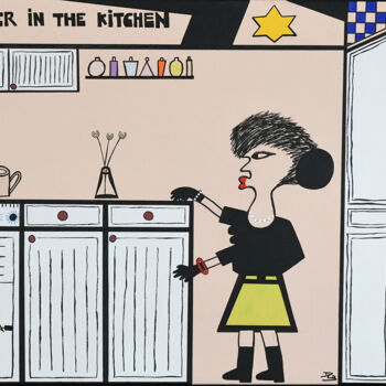 "MOTHER IN THE KITCH…" başlıklı Tablo Diane.Lb tarafından, Orijinal sanat, Akrilik Ahşap Sedye çerçevesi üzerine monte edilm…