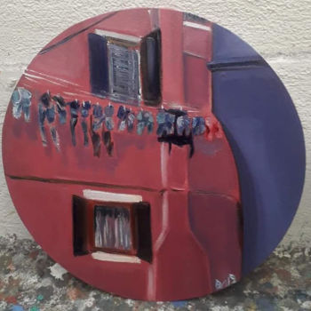 "La lessive à Burano" başlıklı Tablo Diane Medus tarafından, Orijinal sanat, Petrol Karton üzerine monte edilmiş
