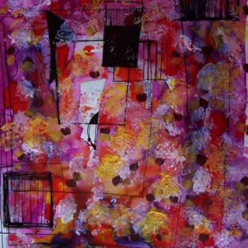 Peinture intitulée "Carré rose" par Diane Medus, Œuvre d'art originale, Acrylique
