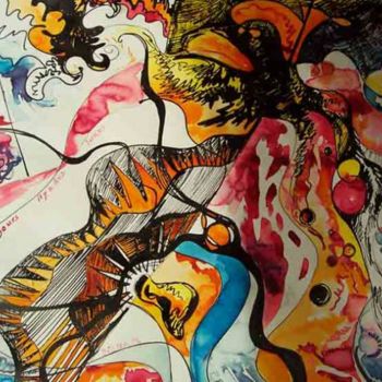 Painting titled "Il y a des jours, i…" by Diane Medus, Original Artwork, Ink