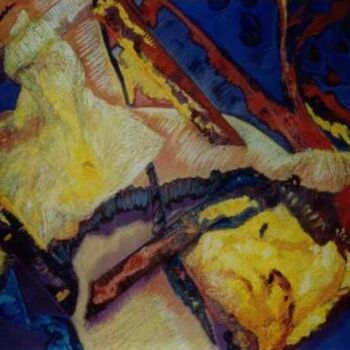 Painting titled "Hors du cadre" by Diane Medus, Original Artwork, Pastel