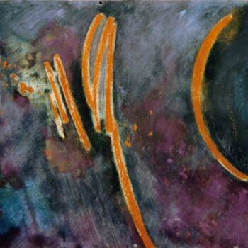 Peinture intitulée "Nuit africaine" par Diane Medus, Œuvre d'art originale, Pastel