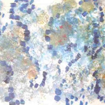 Painting titled "Transparences bleue…" by Diane Medus, Original Artwork, Acrylic