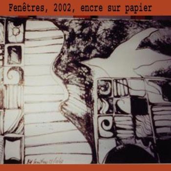 제목이 "Fenêtres"인 그림 Diane Medus로, 원작, 잉크