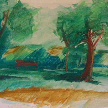 Painting titled "Le Parc de Sceaux,…" by Diane Medus, Original Artwork, Other