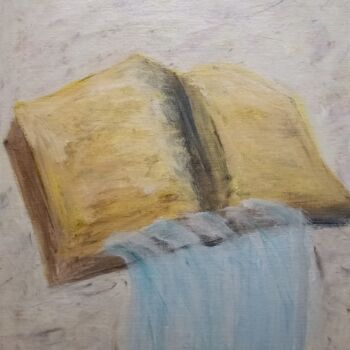 Peinture intitulée "La bible et L'eau" par Diane Mongis (YeshouArt), Œuvre d'art originale, Acrylique Monté sur Châssis en b…
