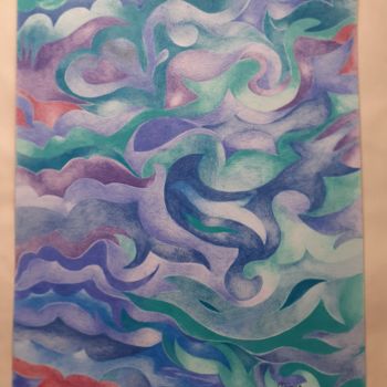 Dessin intitulée "Océan mer" par Diane Serard, Œuvre d'art originale, Crayon