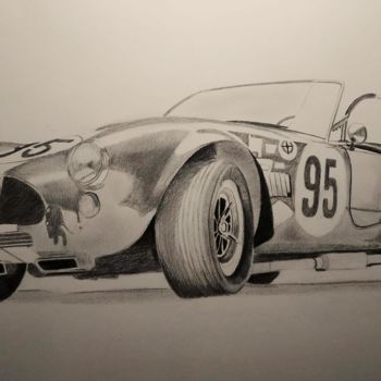 Drawing titled "Voiture ancienne -…" by Dianederh, Original Artwork, Pencil
