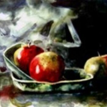 Painting titled "Les pommes qui sont…" by Diane Forest, Original Artwork