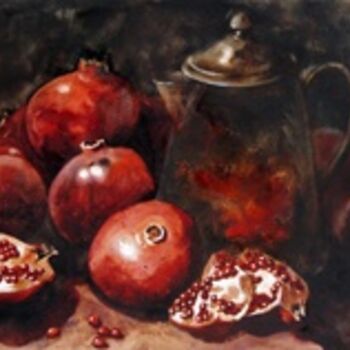 Peinture intitulée "Étude de pomme gren…" par Diane Forest, Œuvre d'art originale