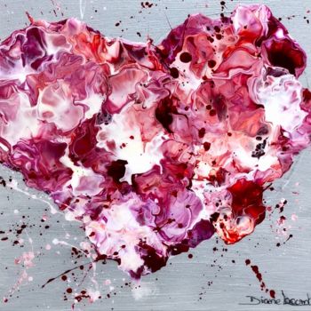 Pintura intitulada "Mon coeur s’épanouit" por Diane Lacombe, Obras de arte originais