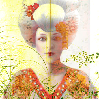 Digital Arts titled "Geisha albinos - va…" by Diane Robert Magnenan, Original Artwork, Photo Montage