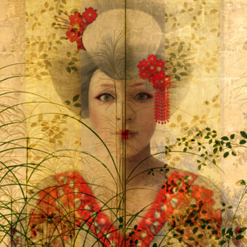 Arts numériques intitulée "Geisha albinos - va…" par Diane Robert Magnenan, Œuvre d'art originale, Photo montage
