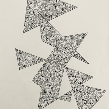 Dessin intitulée "Labyrinthe" par Diane Segard, Œuvre d'art originale, Marqueur