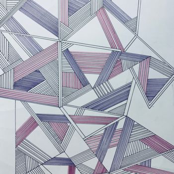 Drawing titled "Triangle mauve" by Diane Segard, Original Artwork, Marker