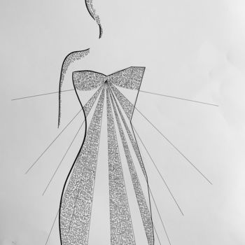 Desenho intitulada "Nouvelle tenue" por Diane Segard, Obras de arte originais, Marcador