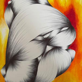 Peinture intitulée "En Rouge" par Diane Tham Vo, Œuvre d'art originale, Stylo à bille