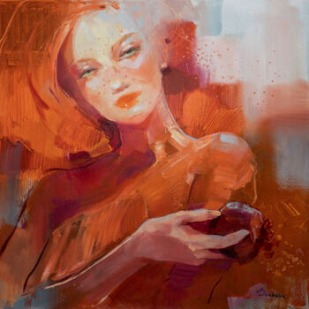 Malerei mit dem Titel "The red one" von Tatyana Bashtannik (Tatyana Dianova), Original-Kunstwerk, Öl