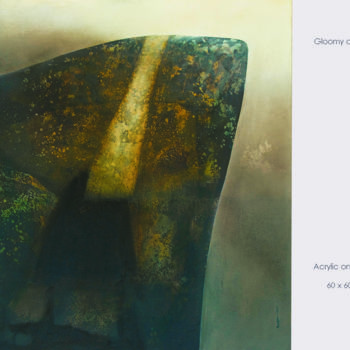 Pittura intitolato "Gloomy and grey" da Dibakar Karmakar, Opera d'arte originale, Acrilico
