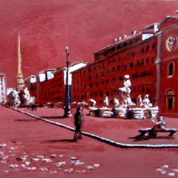 Картина под названием "Piazza Navona" - Bruno Betti, Подлинное произведение искусства