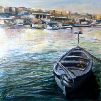 Pittura intitolato "Scorcio porto di An…" da Bruno Betti, Opera d'arte originale