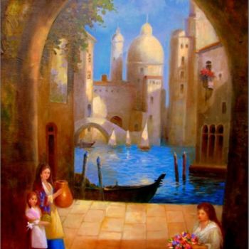 Painting titled "Venice" by Di Carvalho, Original Artwork, Oil