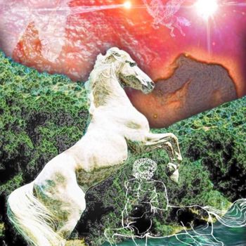 Arts numériques intitulée "cheval mythique" par Did, Œuvre d'art originale, Peinture numérique