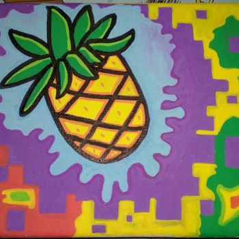 Malerei mit dem Titel "Not just a pineappl…" von Dewiid, Original-Kunstwerk, Gouache